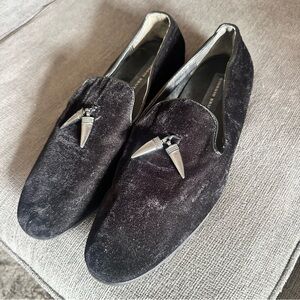 Giorgio Brutini Black Suede Slip-On Loafers